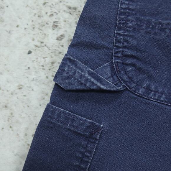 Vintage Y2K Carhartt B144 NVY Navy Faded Blue Carpenter Shorts 33x9.5 - Picture 4 of 14